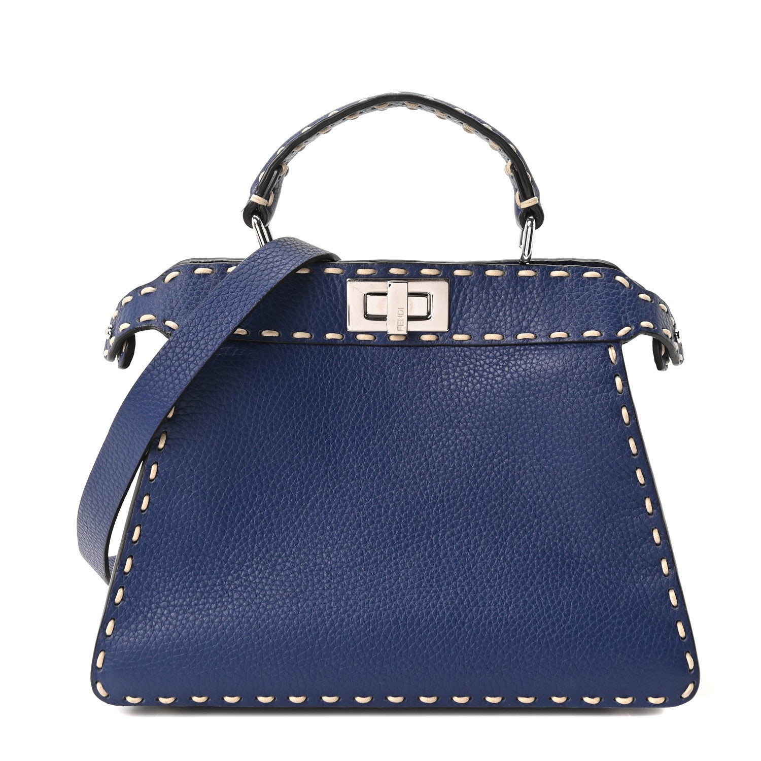 Cuoio Romano Selleria Chamois Small Peekaboo I SEE U Satchel Blue