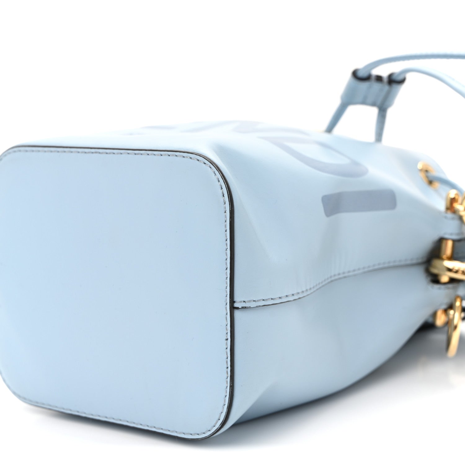 Vitello King F is Fendi Logo Embossed Mini Mon Tresor Bucket Bag Azzurro Baby Azzurro Baby - Image 10