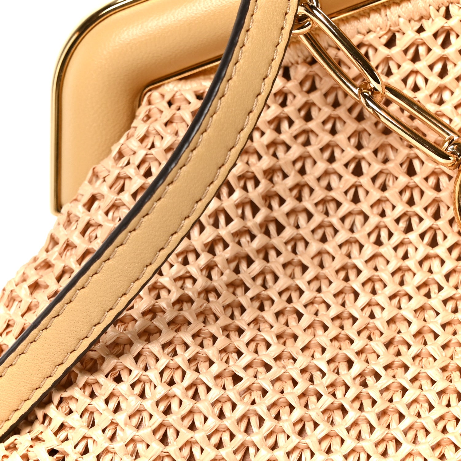 Raffia Nappa Macrame Small Fendi First Natural Sahara - Image 9