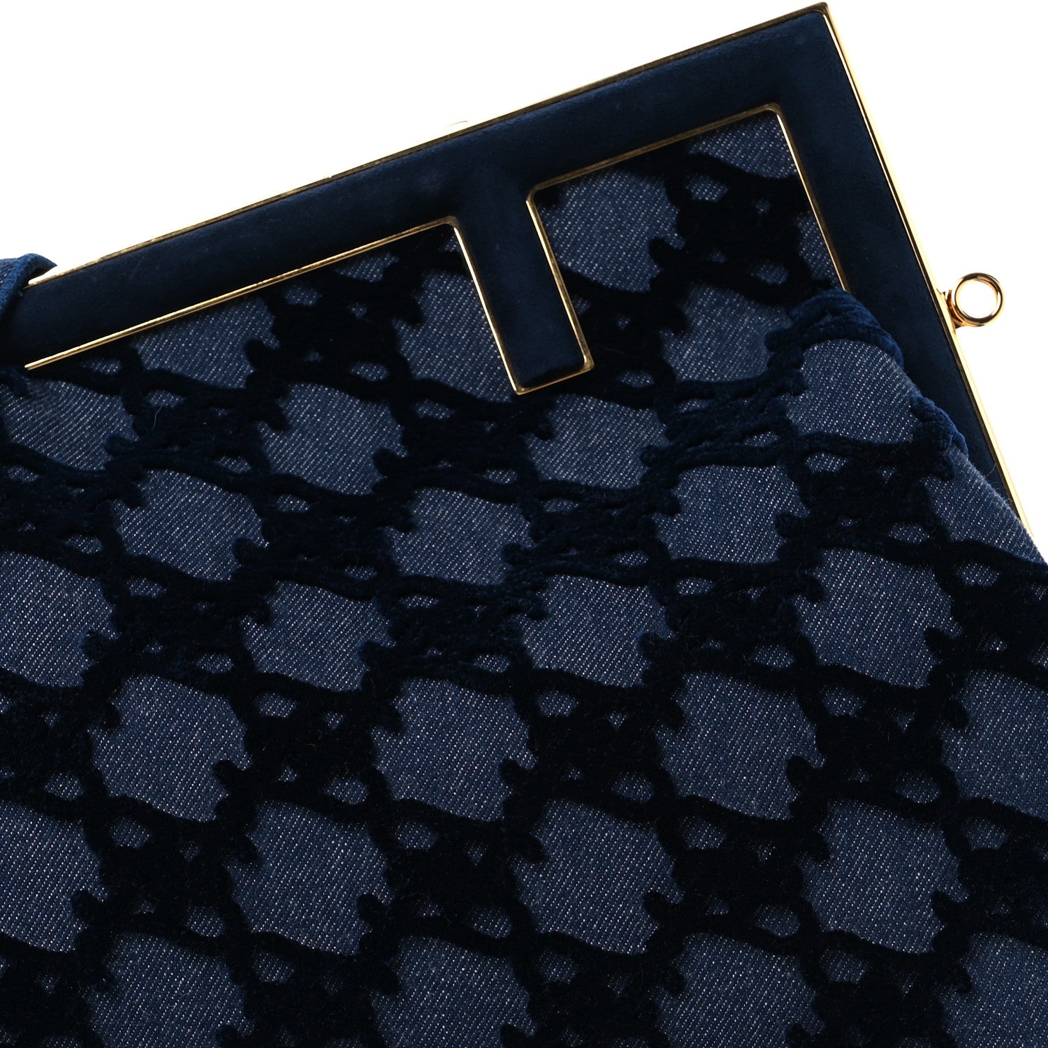 Denim Karligraphy Embroidered Medium Fendi First Blue - Image 8