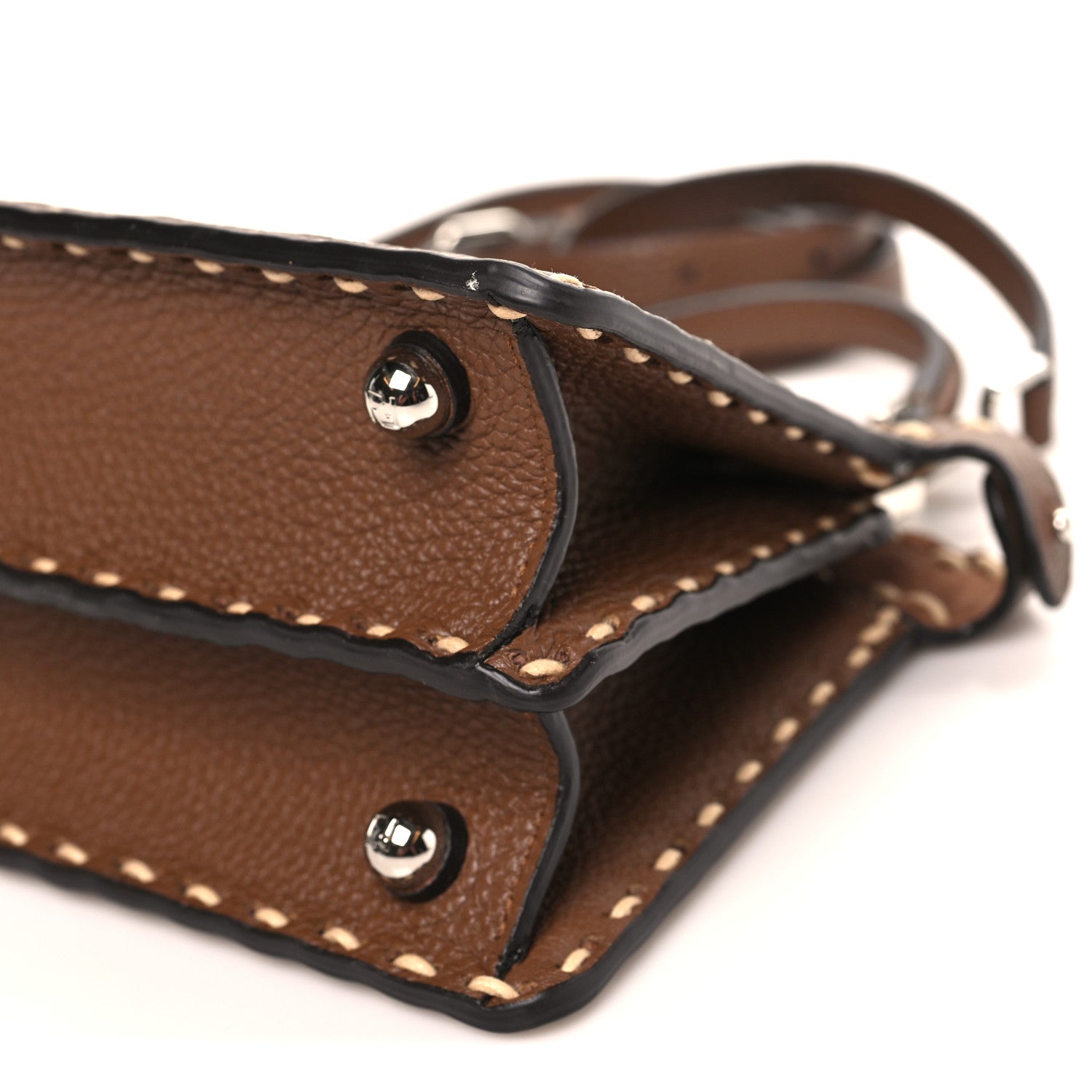 Cuoio Romano Raffia Woven Petite Peekaboo I SEE U Satchel Natural Gianduia - Image 9
