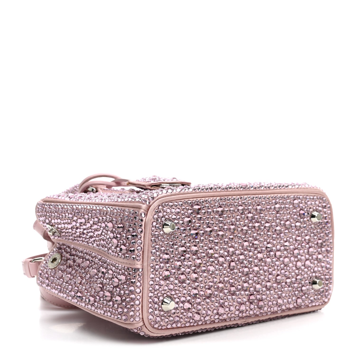 Satin Crystal Mini Galleria Double Zip Tote Alabastro - Image 4