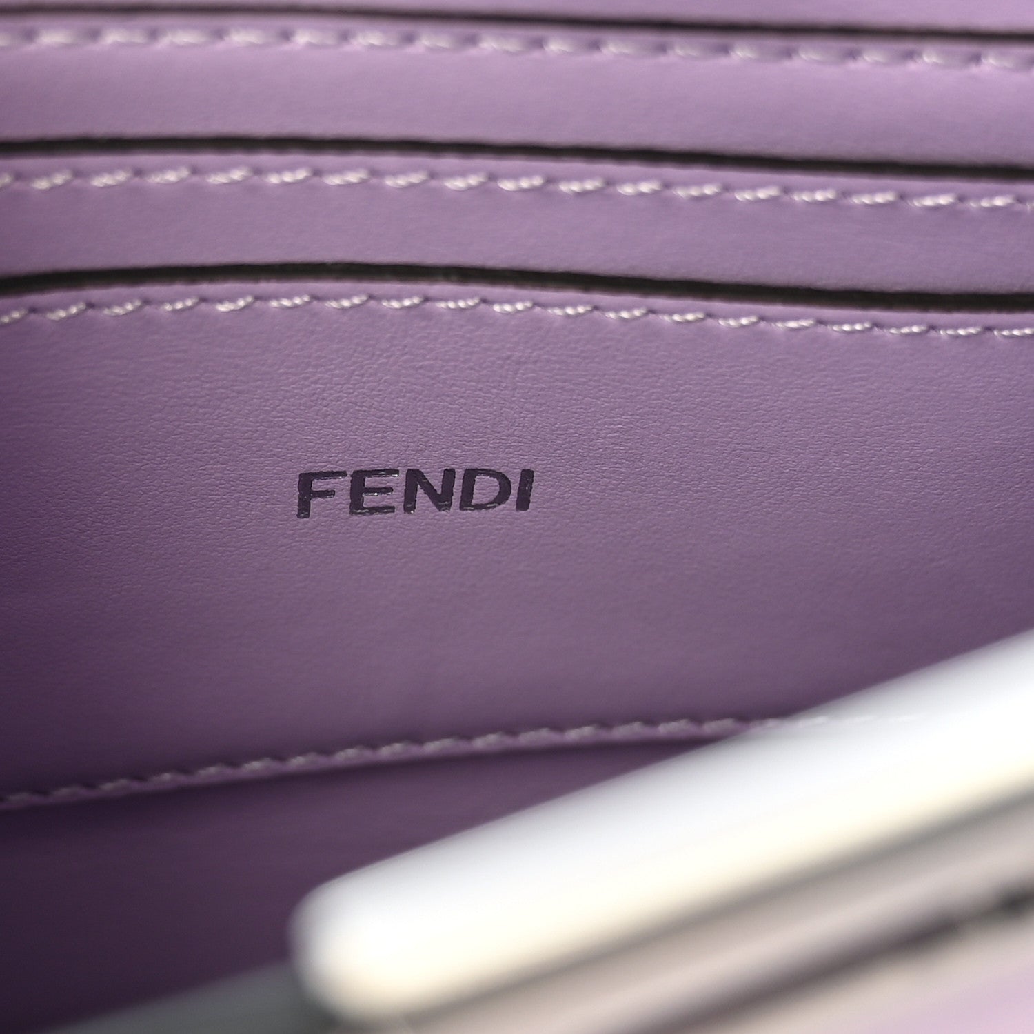 Calfskin Striped Texture FF Peekaboo I See U X Cross Satchel Violetta - Image 7