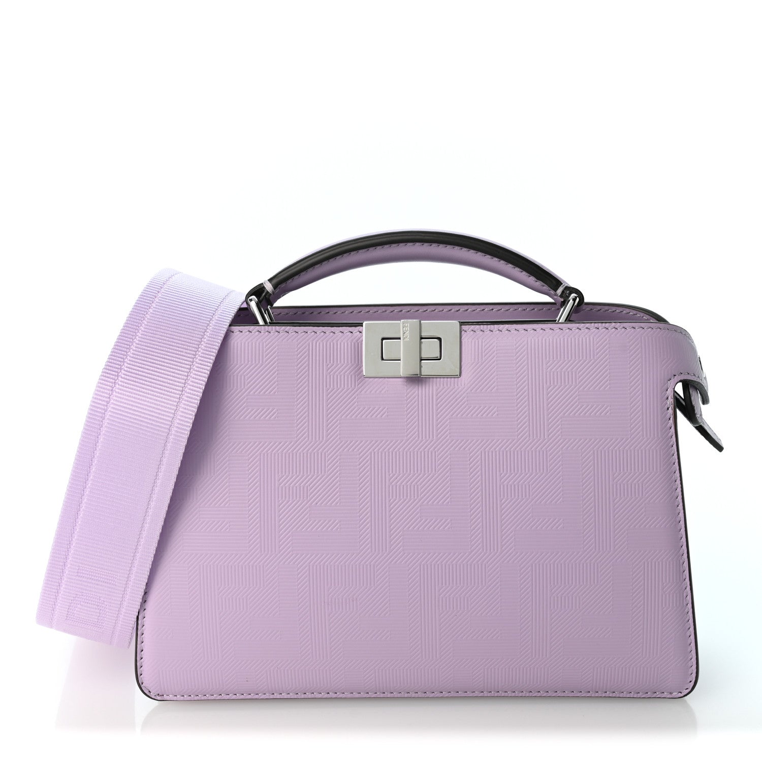 Calfskin Striped Texture FF Peekaboo I See U X Cross Satchel Violetta