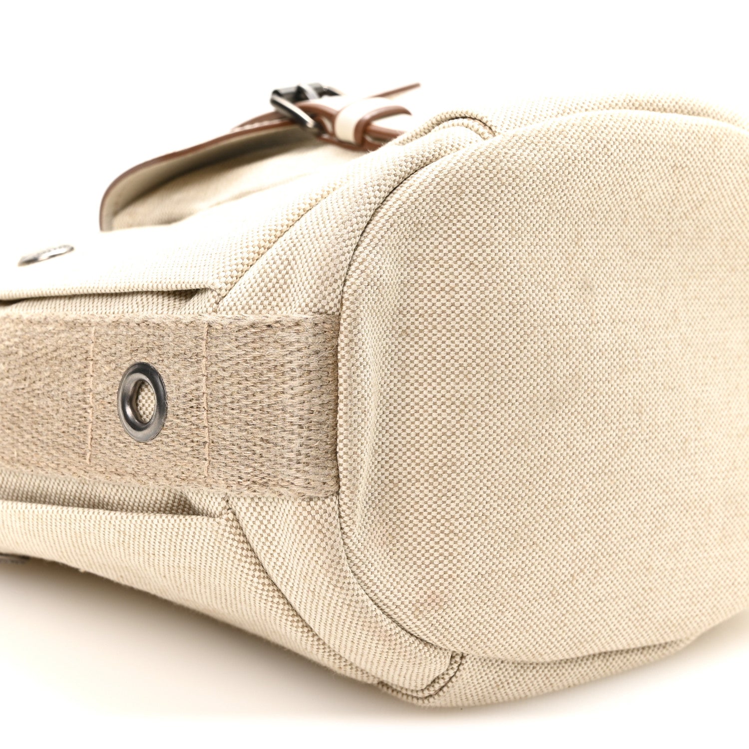 Canvas Calfskin Mini Route Bucket Bag Naturale - Image 9