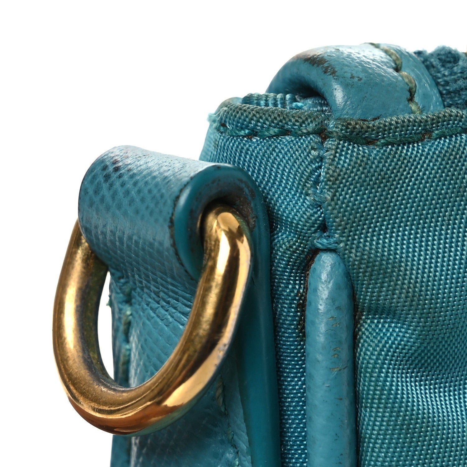 Tessuto Nylon Saffiano Crossbody Bag Turchese - Image 15