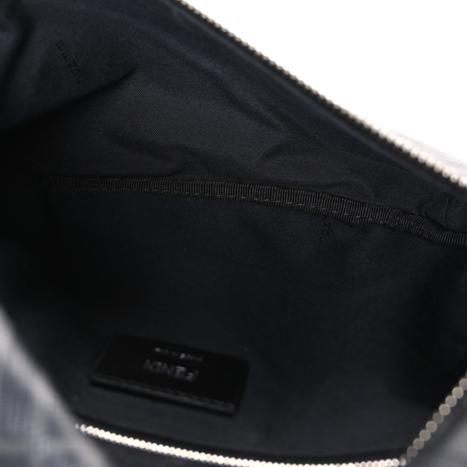 Glazed Fabric Vitello Liberty Century Logo FF 1974 Diagonal Belt Bag Black Sunflower - Image 4