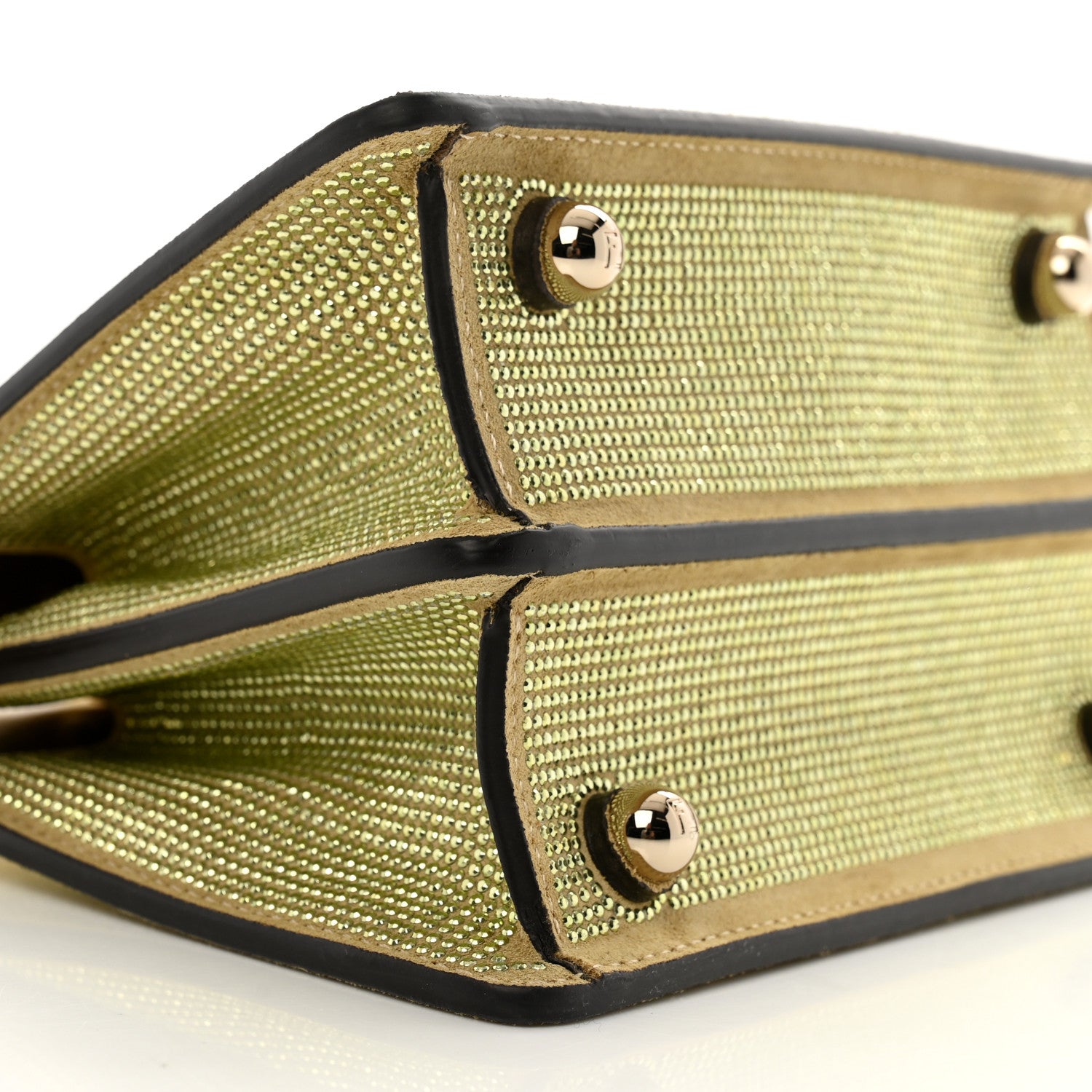 Crystal Vitello Laminato FF Petite Peekaboo I SEE U Satchel Crystal Platinum Light Gold - Image 11