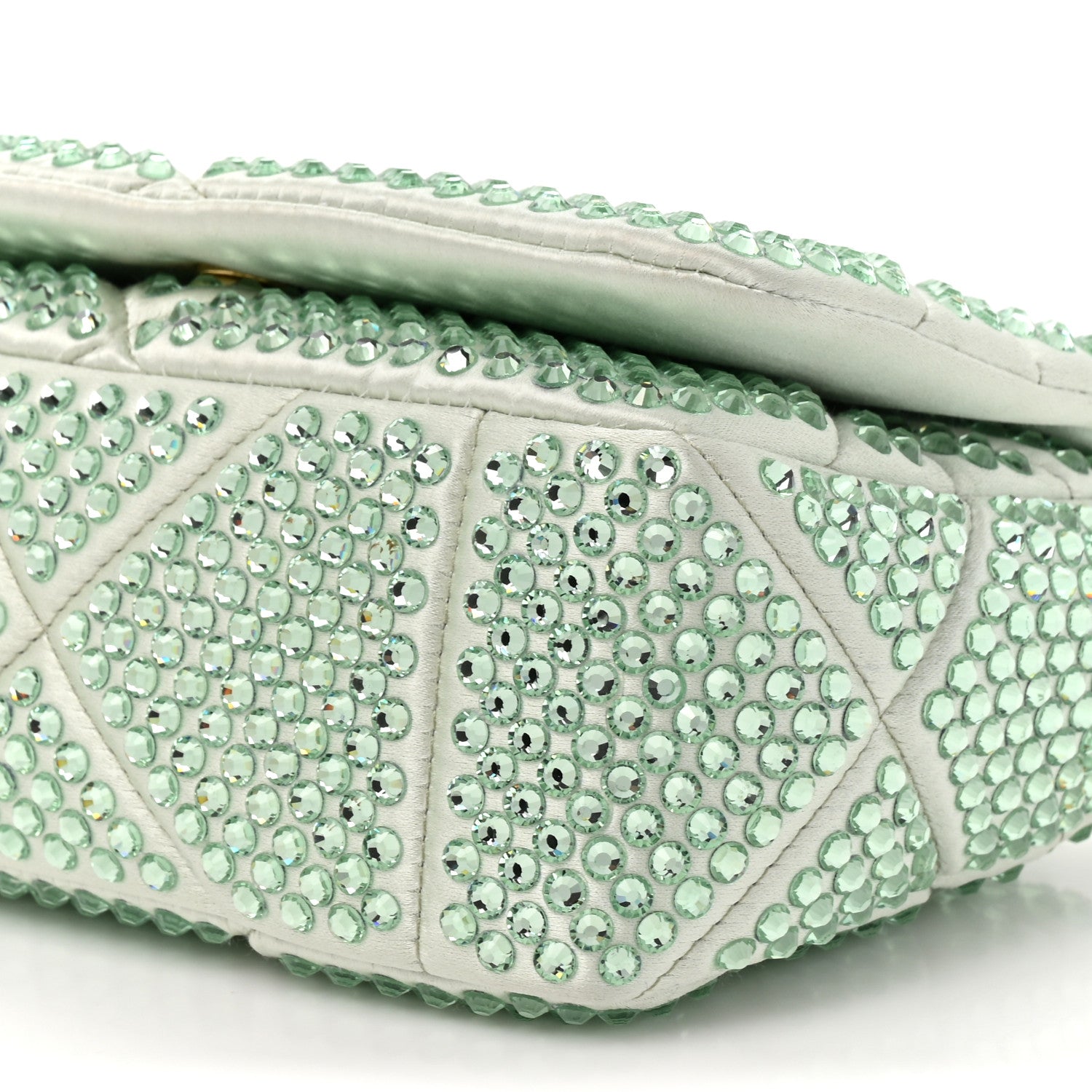 Satin Crystal Mini Bag With Chain Acqua - Image 8