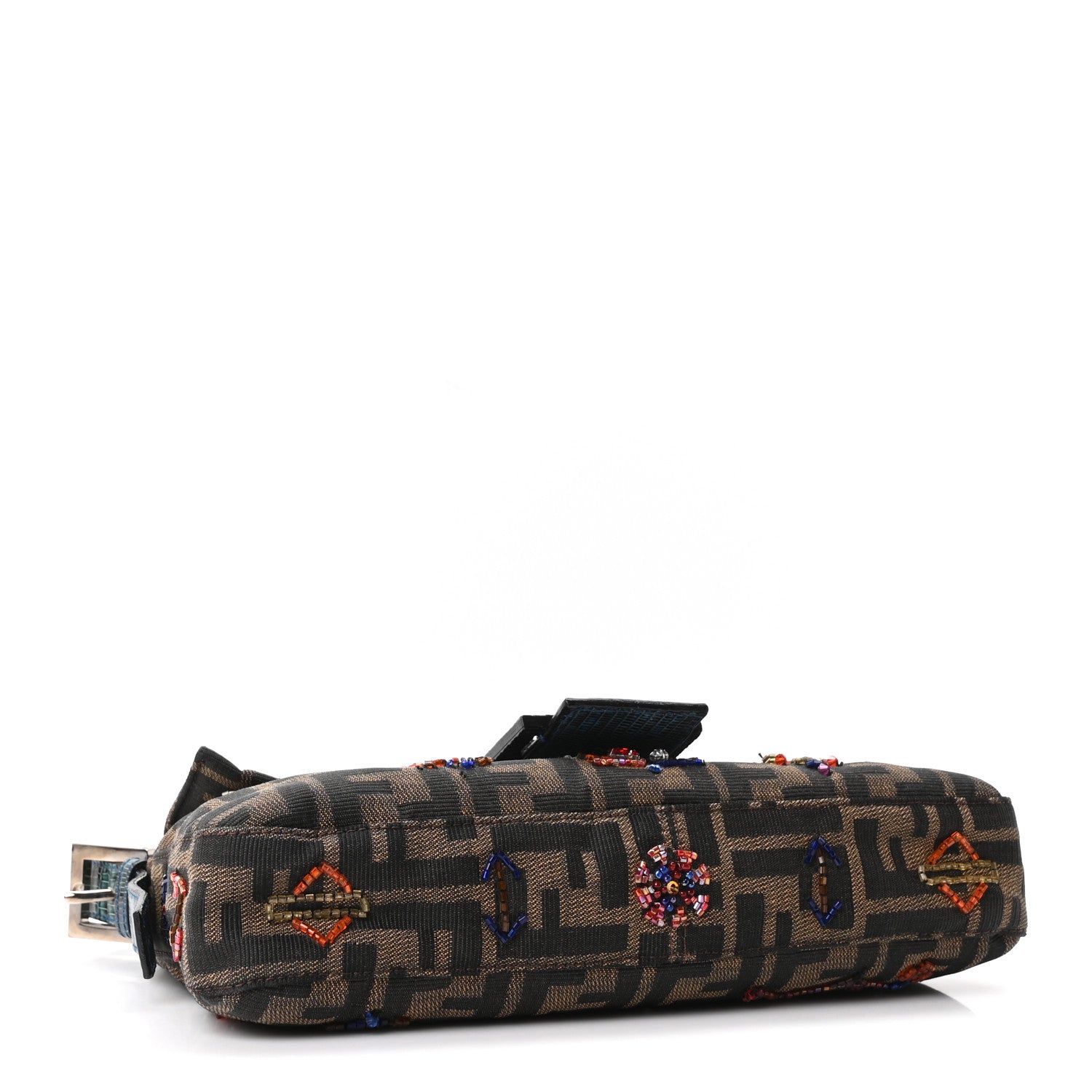 Lizard Zucca Crystal Beaded Baguette Tobacco Multicolor - Image 4