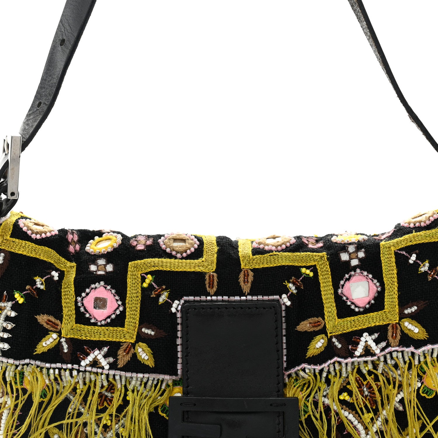 Canvas Beaded Baguette Black Multicolor - Image 7