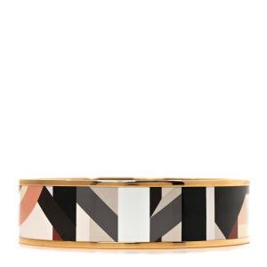 Enamel Printed Perspective Cavaliere Wide Bracelet 62 Rose Gold