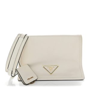 Glace Calf Shoulder Bag White