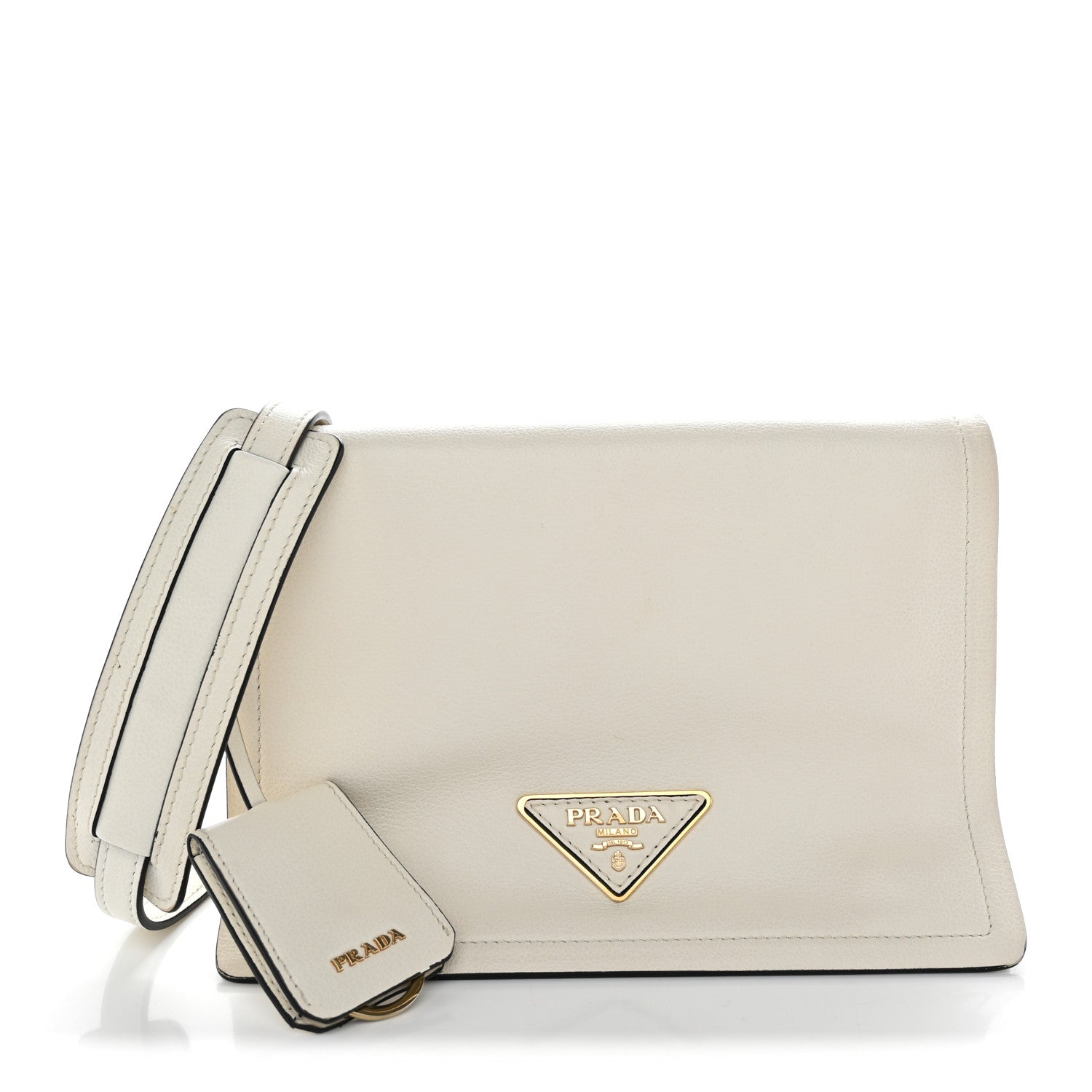 Glace Calf Shoulder Bag White