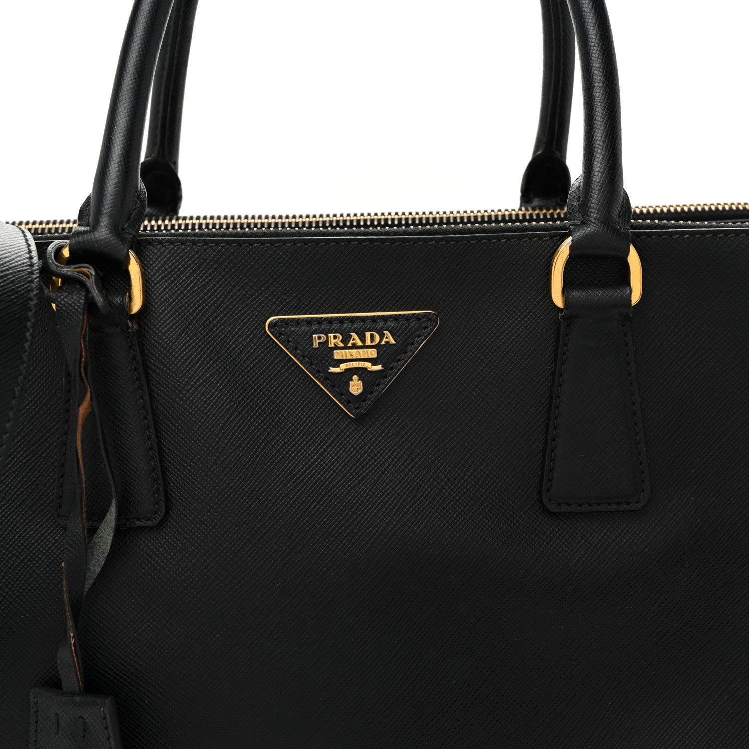 Saffiano Lux Medium Galleria Double Zip Tote Black - Image 8