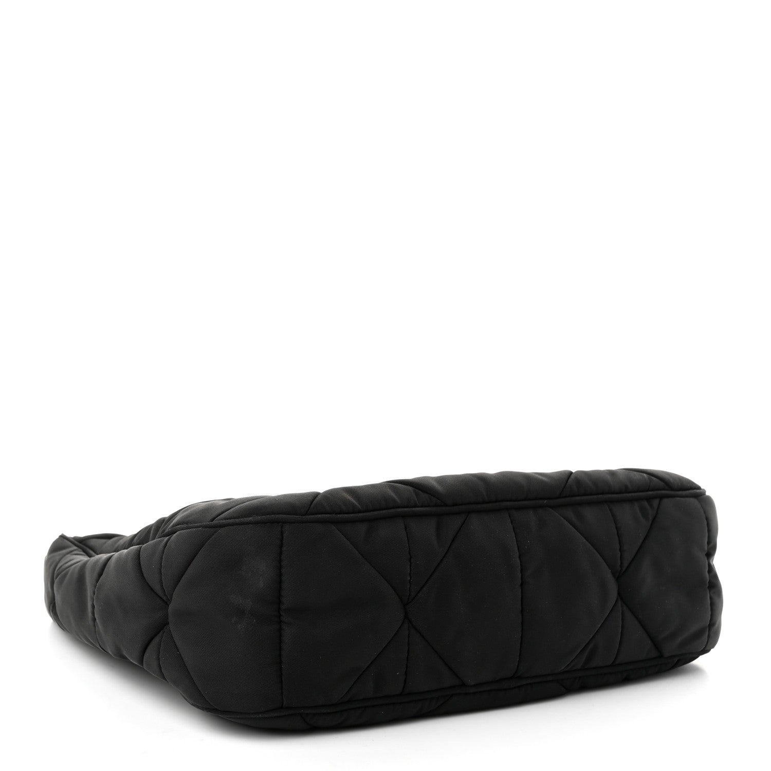 Re-Nylon Triangle Padded Patchwork Shoulder Bag Black - Image 4