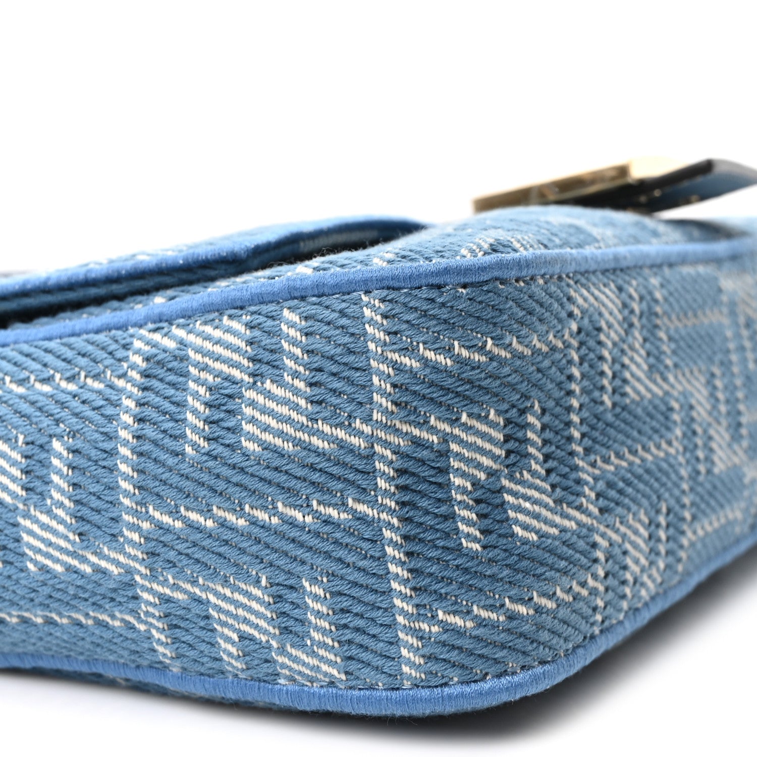 Denim Effect Fabric Jacquard FF Vitello Grace Mamma Baguette Blue - Image 10