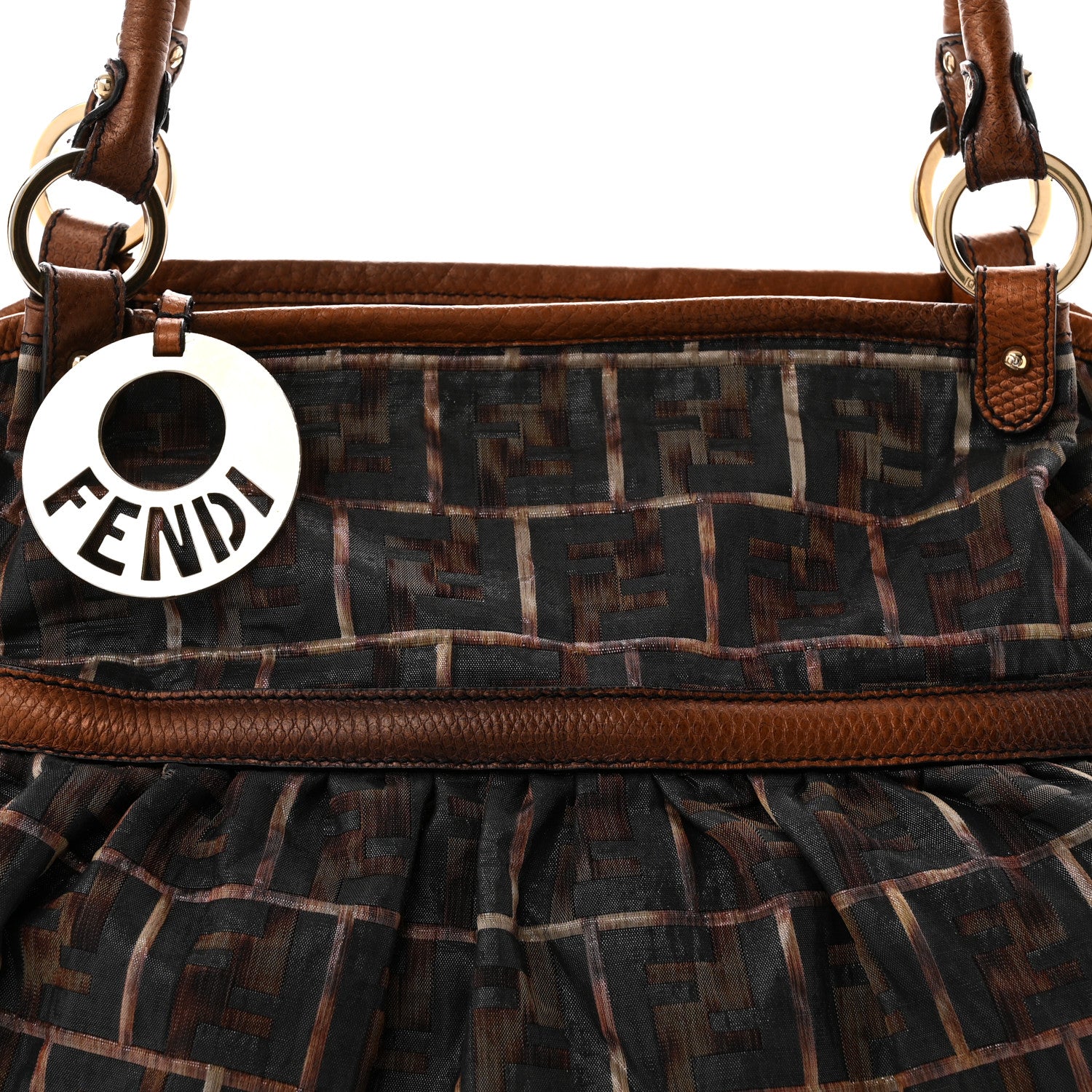 Zucca Calfskin Crocodile Embossed Large Chef Shopper Tote Tobacco - Image 8