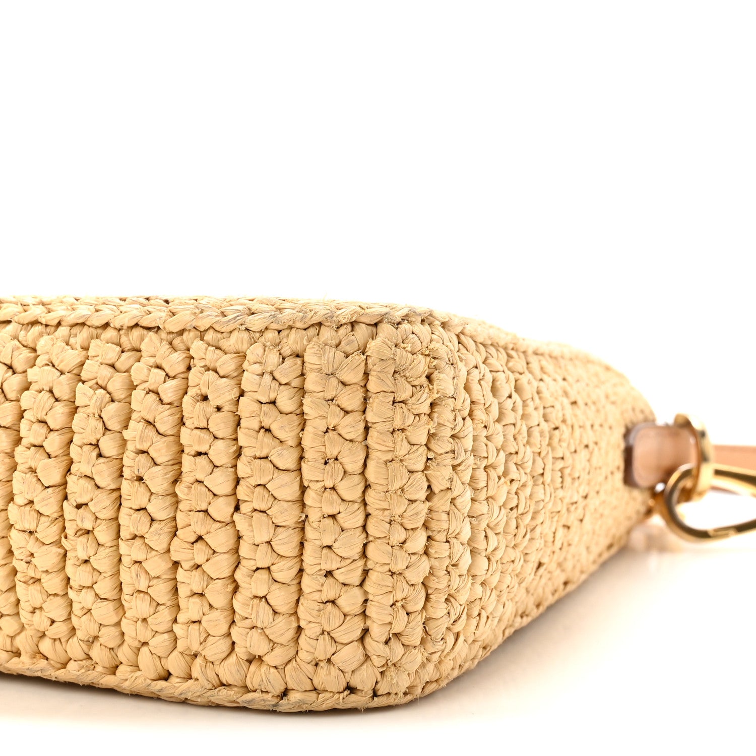 Yarn Raffia Effect Crochet Mini Re-Edition 2000 Shoulder Bag Naturale - Image 9
