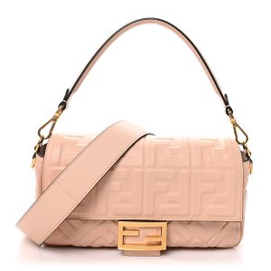 Nappa FF 1974 Embossed Baguette Baby Pink