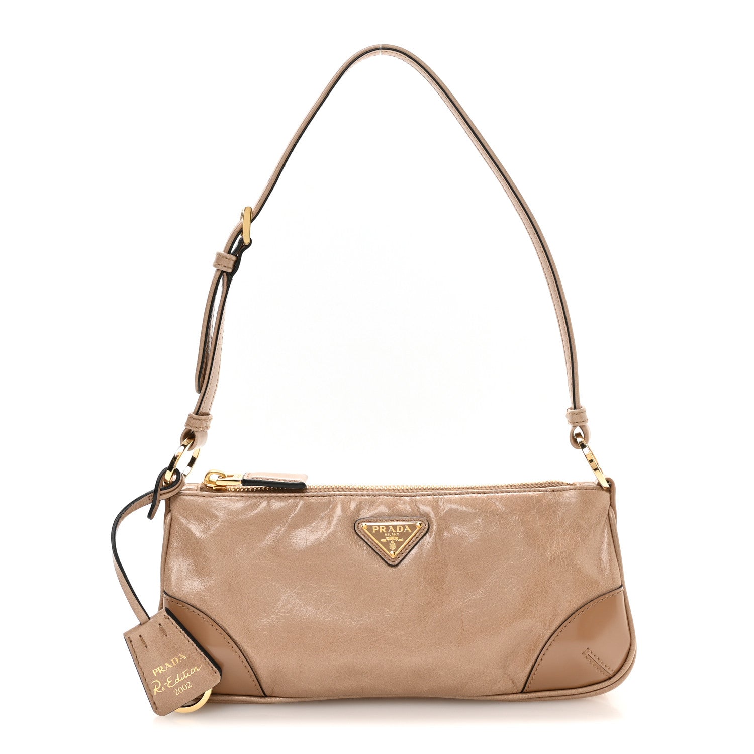 Soft Lux Calfskin Re-Edition 2002 Shoulder Bag Travertine