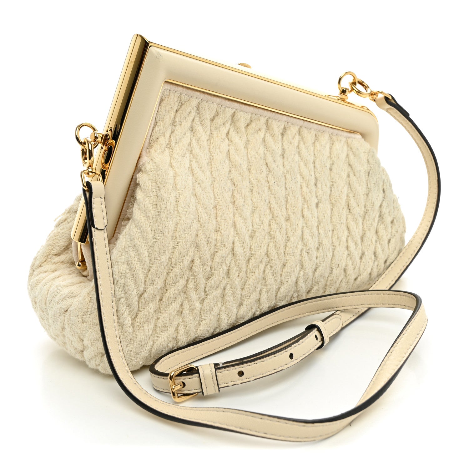 Woven Knit Nappa Small Fendi First White - Image 3