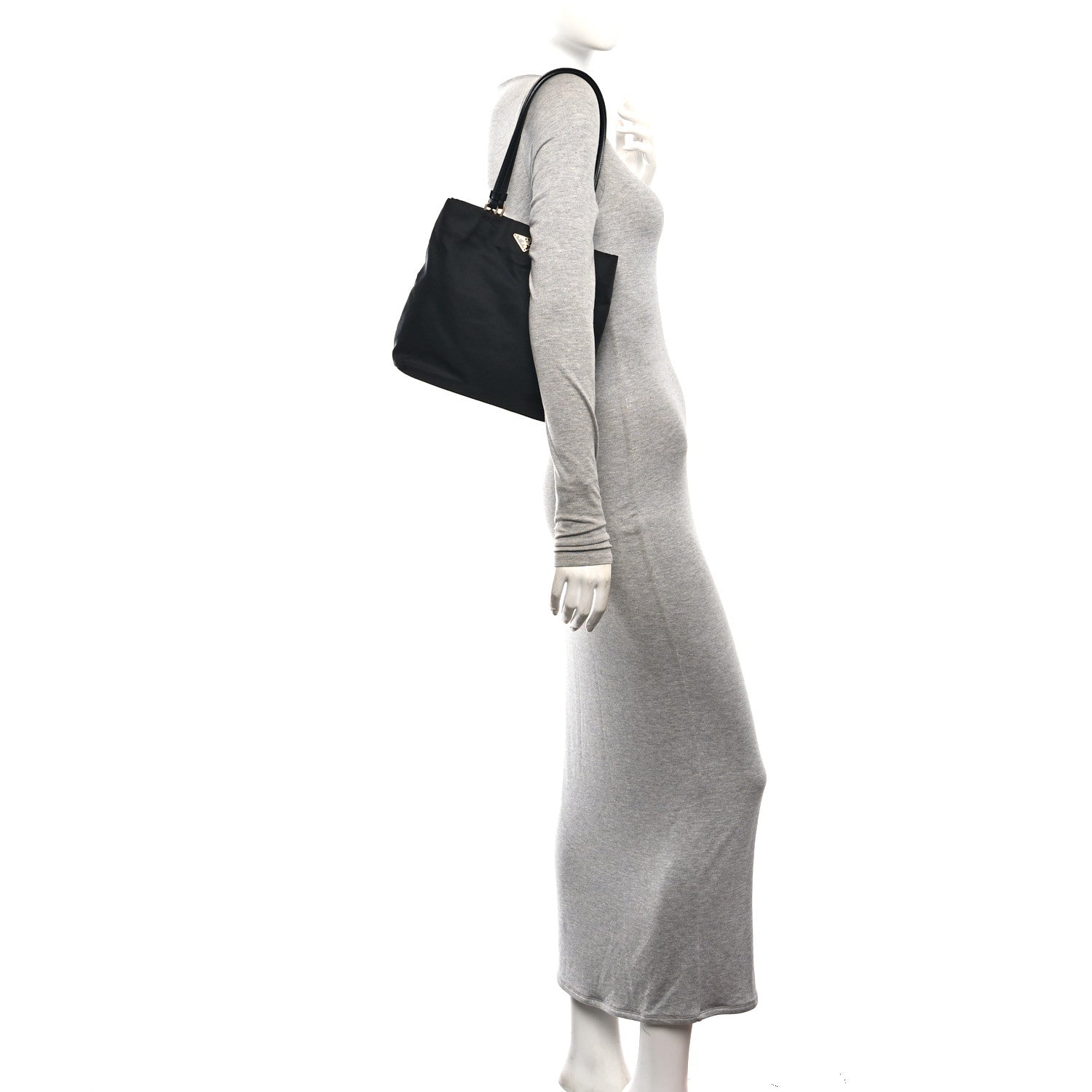 Tessuto Nylon Shopping Tote Black - Image 2