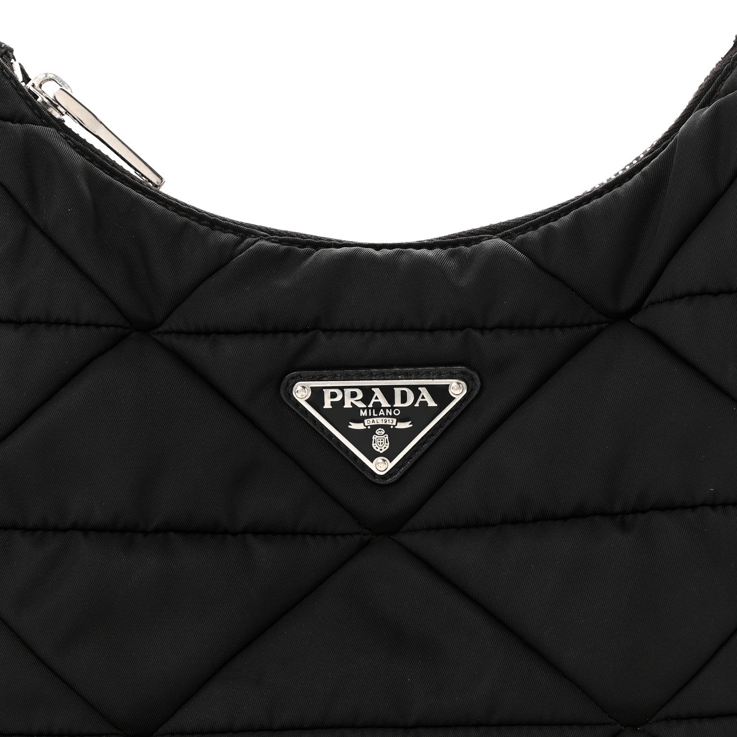 Re-Nylon Triangle Padded Patchwork Shoulder Bag Black - Image 8