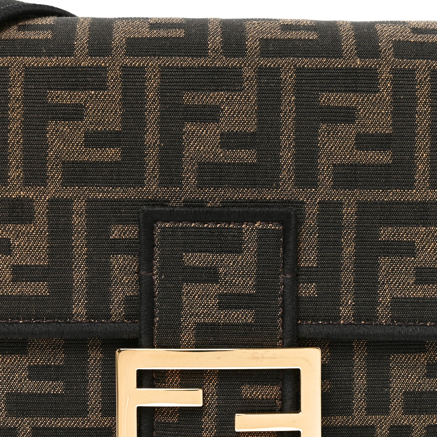 Fabric Jacquard FF 1974 Medium Baguette Tobacco Moro Black - Image 15