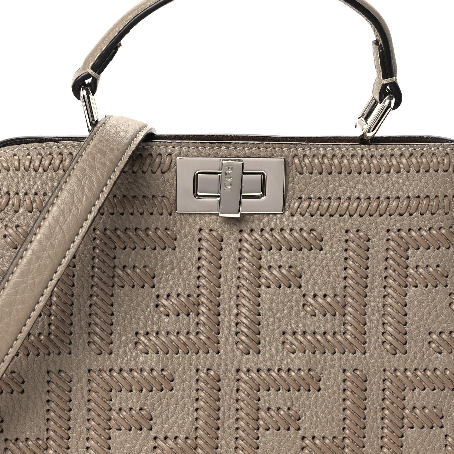Cuoio Romano Nappa Intreccio FF Small Peekaboo I SEE U Corda - Image 8