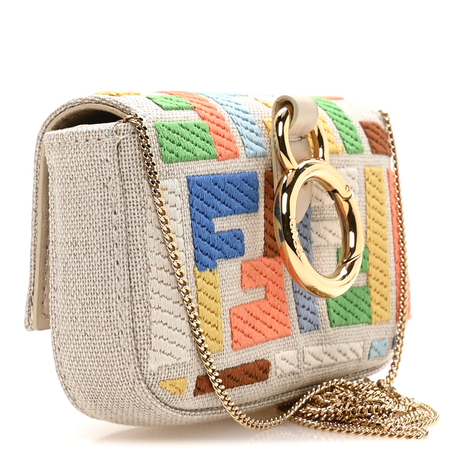 Kuban Canvas FF Embroidered Nano Baguette Charm Grezzo Multicolor - Image 3