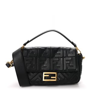 Nappa FF 1974 Embossed Baguette Black