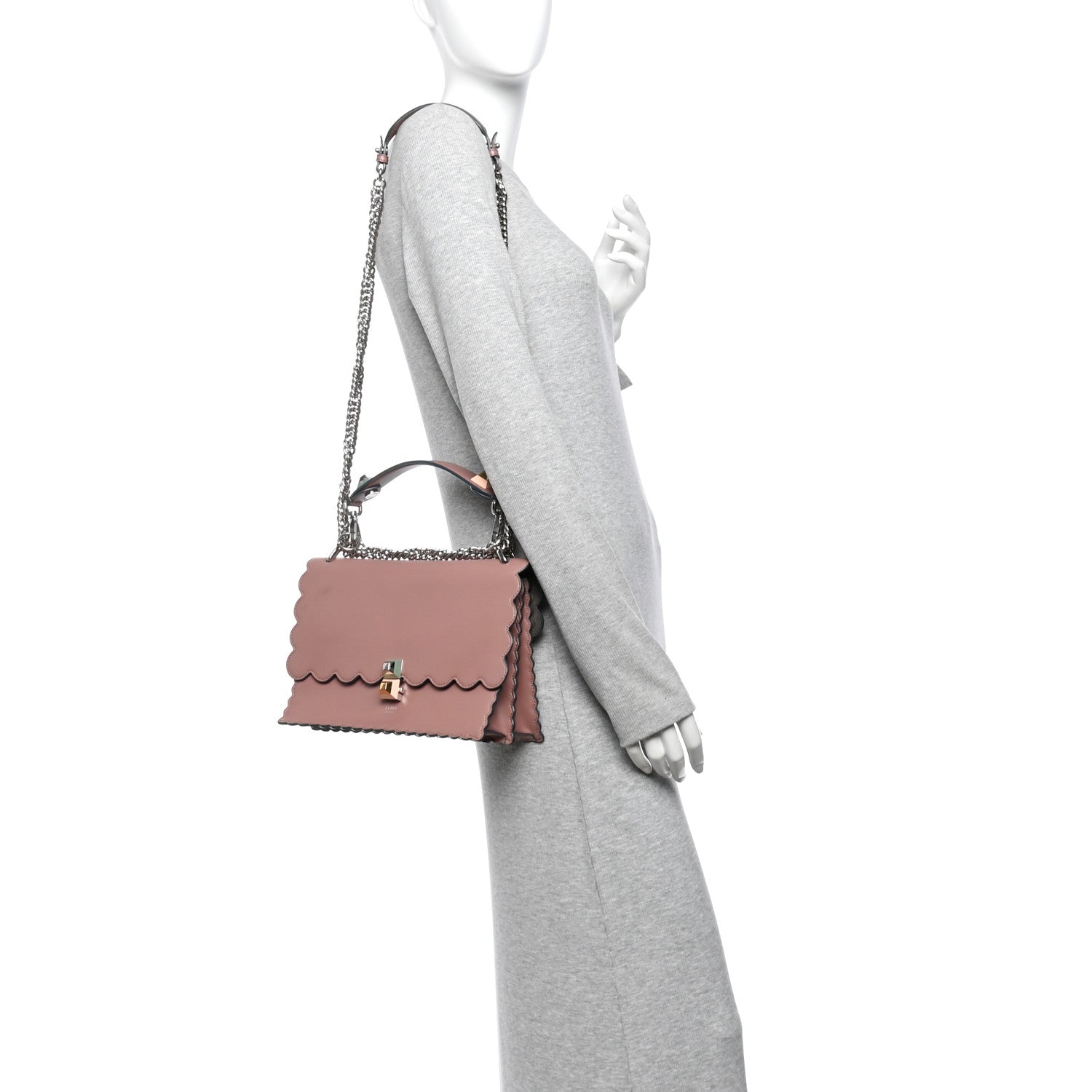 Vitello Liberty Scalloped Studded Kan I Shoulder Bag English Rose - Image 2
