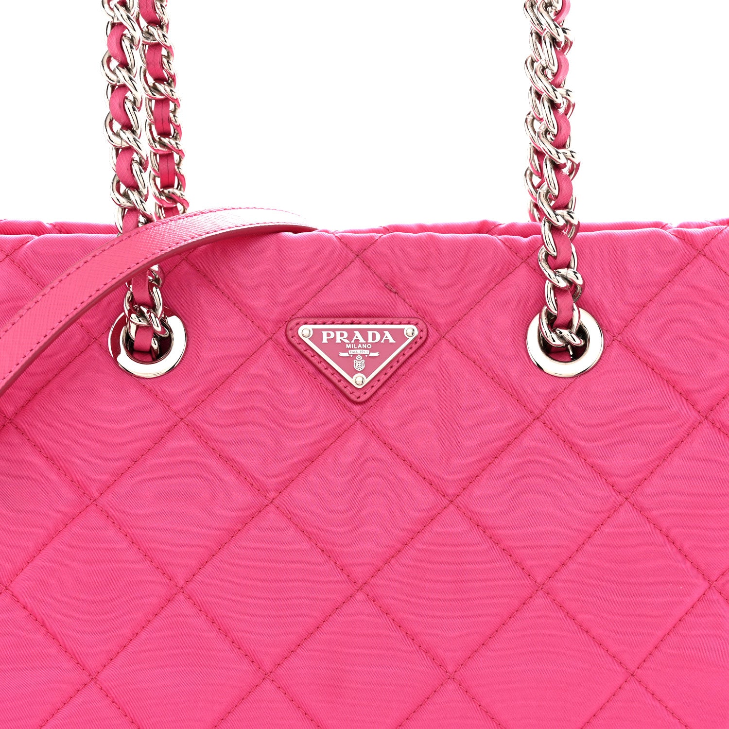 Tessuto Nylon Quilted Shopping Tote Fuxia - Image 8