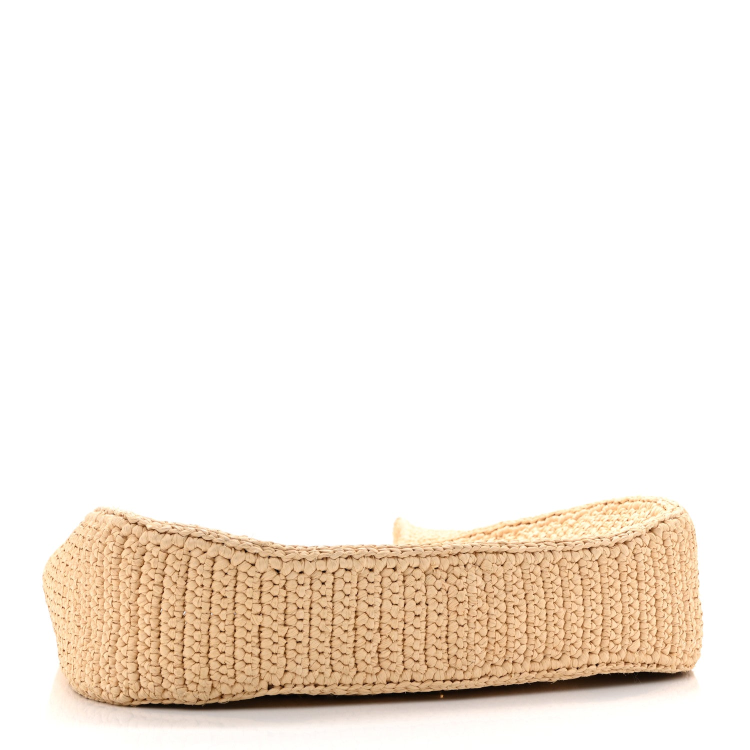Yarn Raffia Effect Crochet Embroidered Logo Hobo Naturale - Image 4