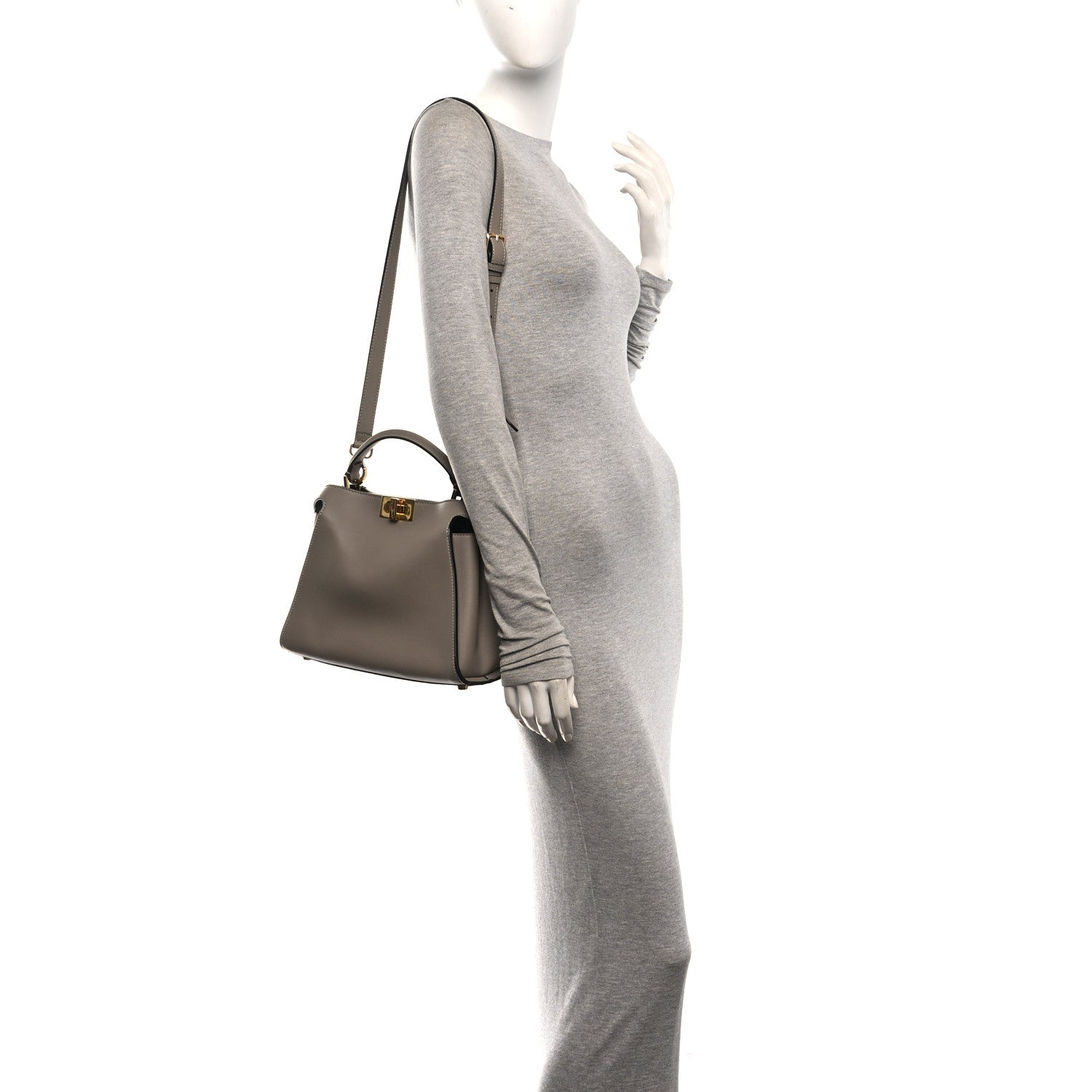 Vitello Tahiti Burro Medium Peekaboo Iconic Essentially Satchel Tortora Black - Image 2