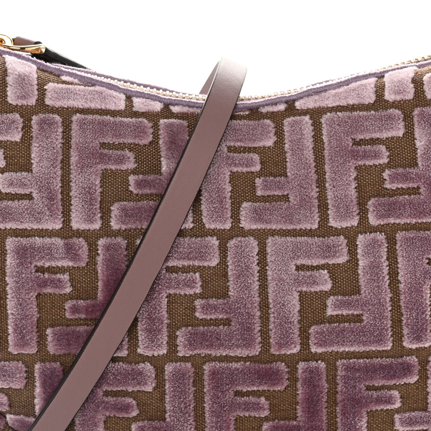 Velluto Jacquard F is Fendi Vitello Grace Mini Fendigraphy Hobo Bag Dusty Mauve - Image 8