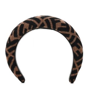 Wool Cashmere FF Logo Headband Tobacco