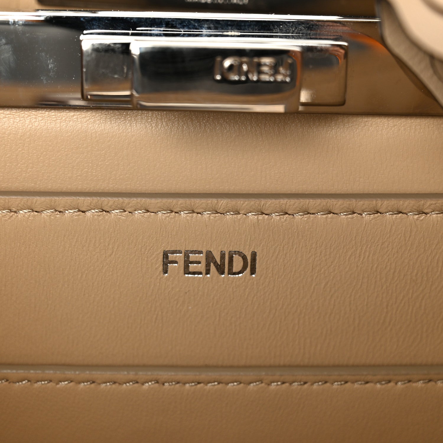 Shiny Calfskin Flower Medium Peekaboo I SEE U Satchel Beige Amido - Image 6