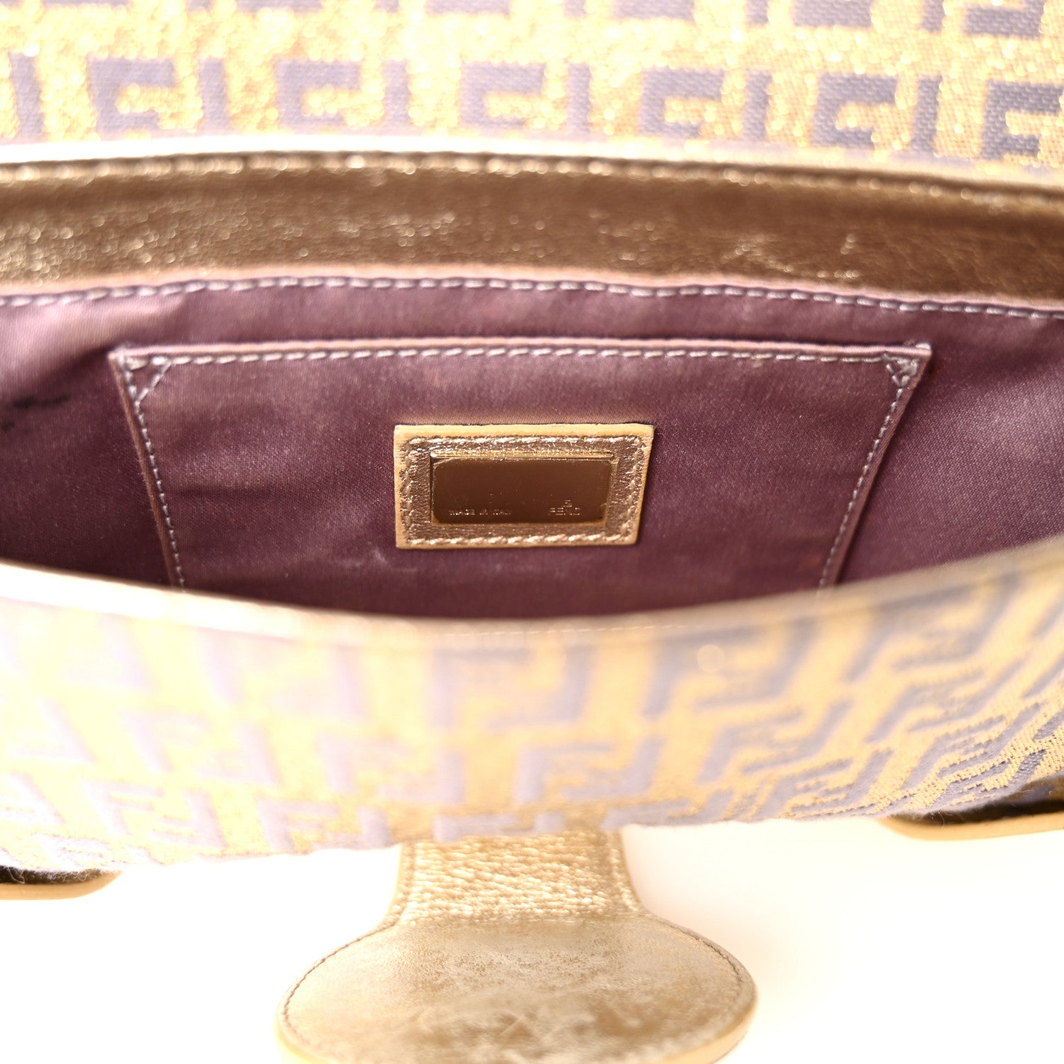 Metallic Calfskin Jacquard Zucchino Leopard Print Compilation Hobo Gold Multicolor - Image 6