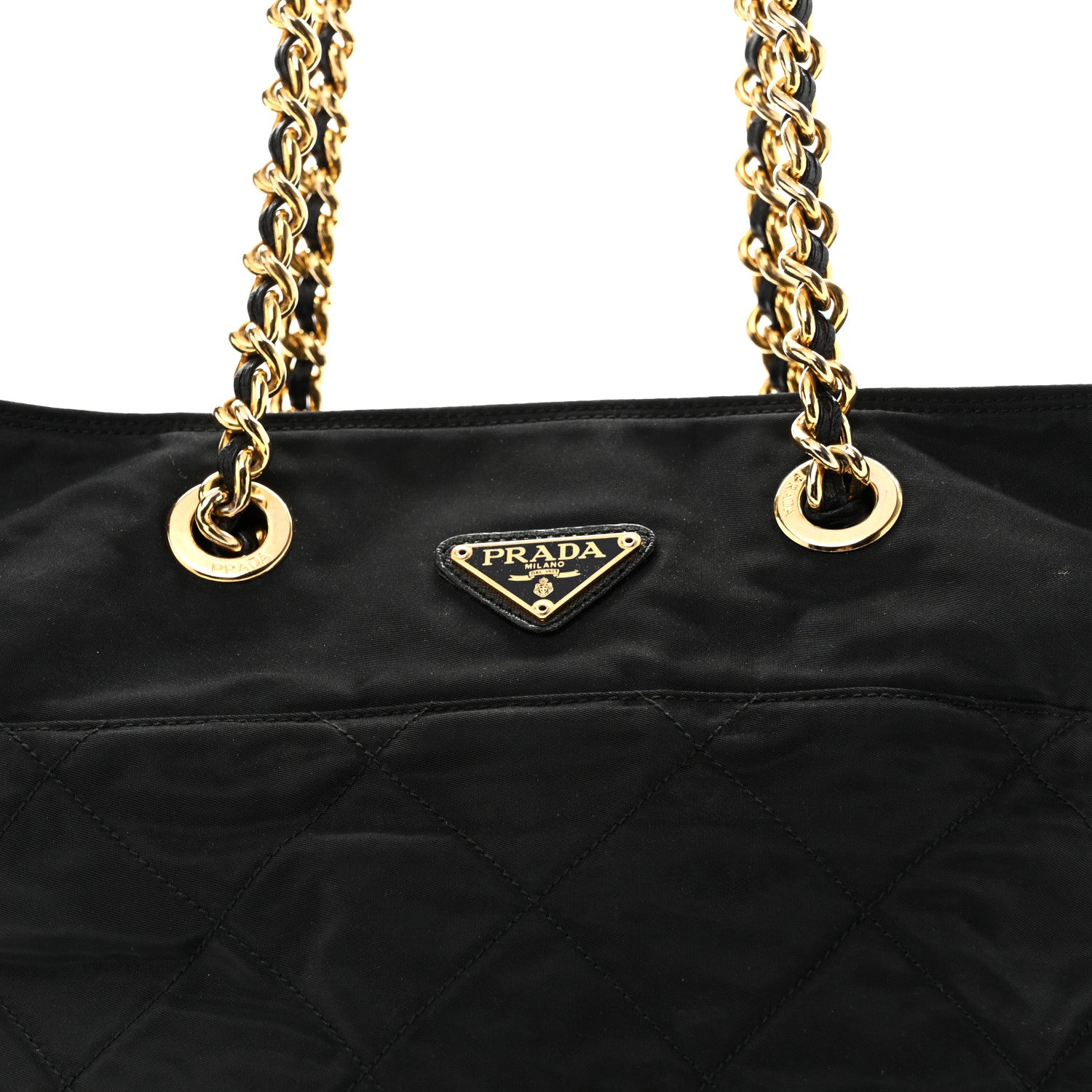 Nylon Tessuto Impuntu Quilted Tote Black - Image 8