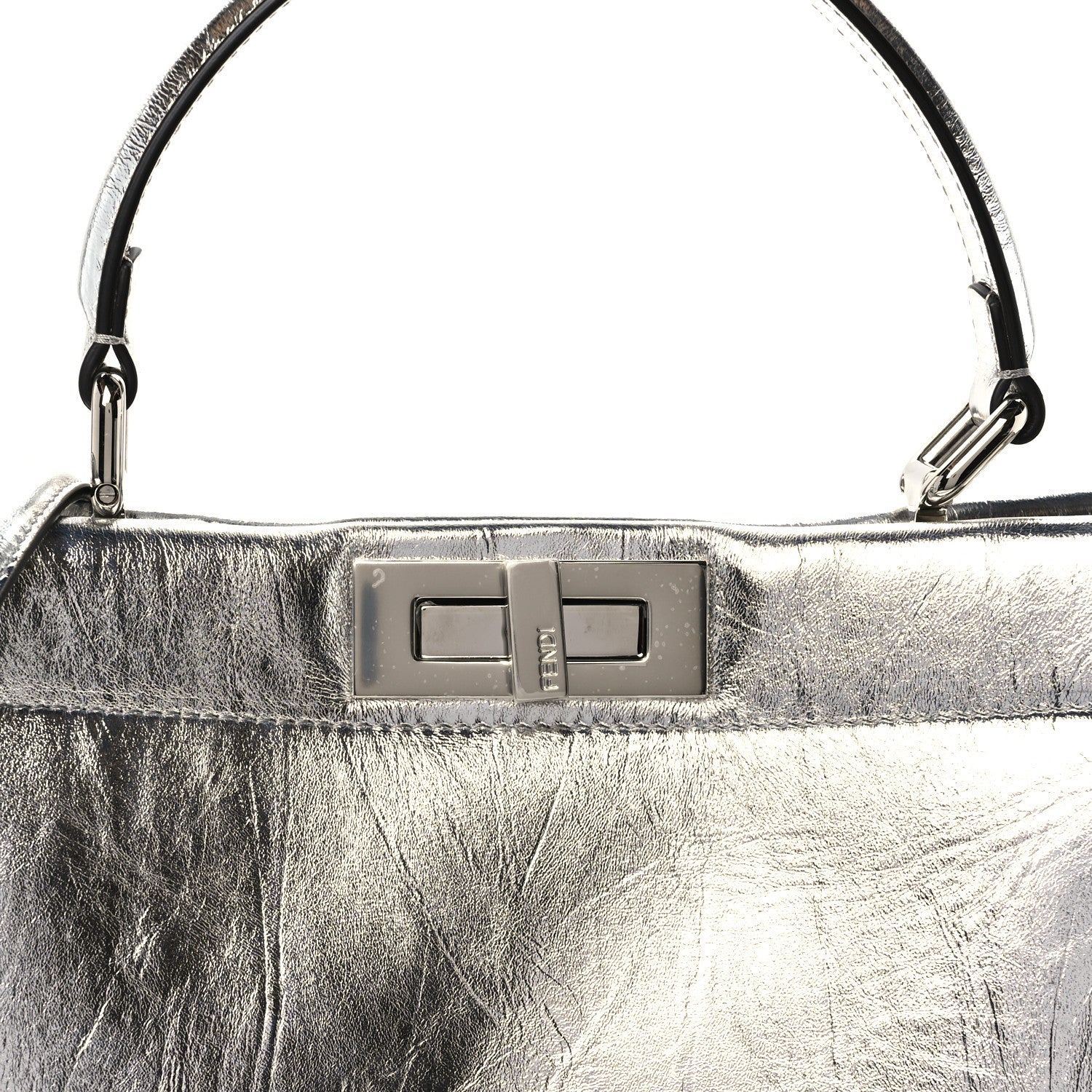 Rock Millenium Laminata Medium Peekaboo I SEE U Satchel Argento - Image 11