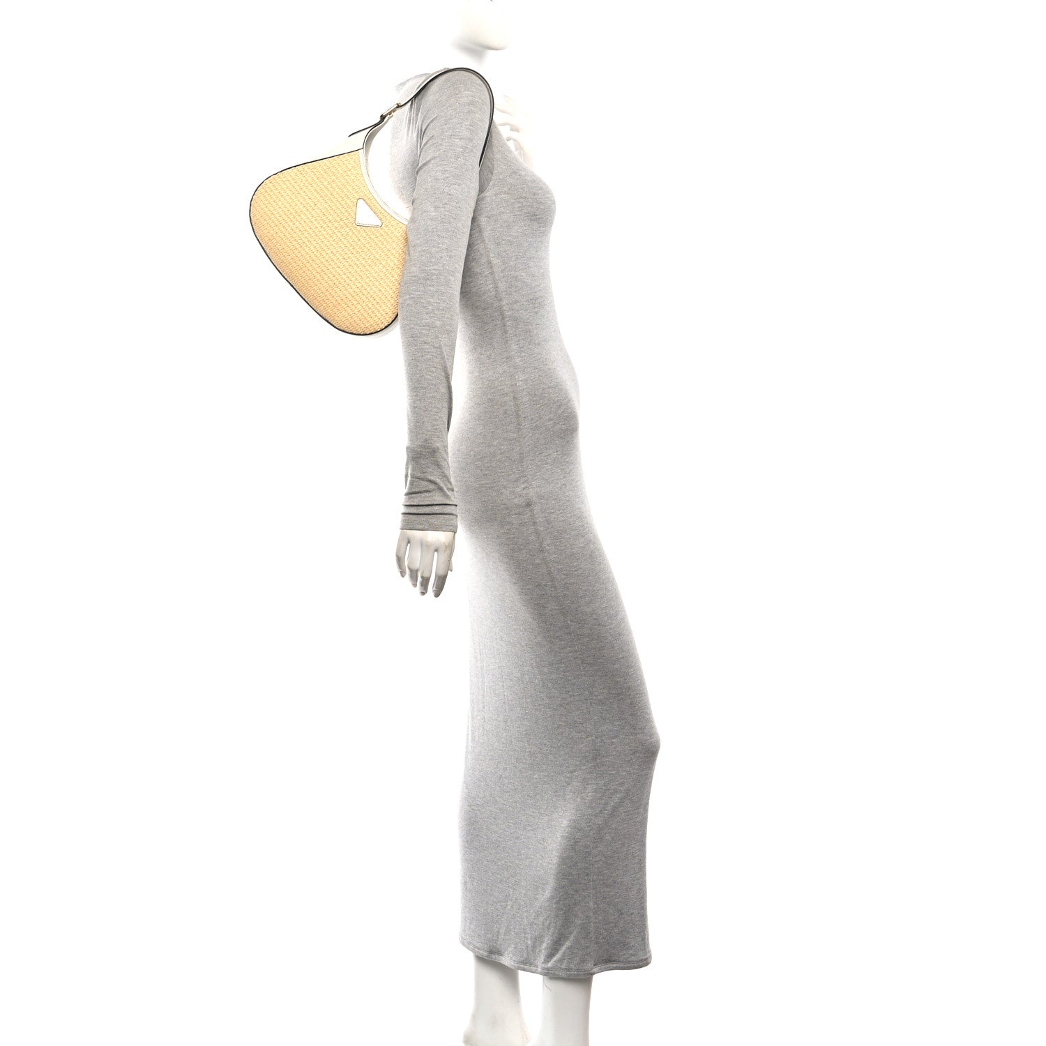 Paglia Spazzolato Shoulder Bag Naturale White - Image 2