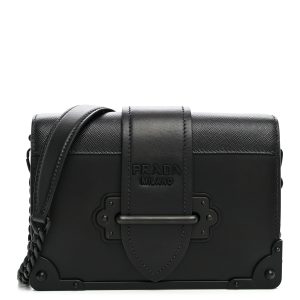 City Calfskin Saffiano Cahier Bag Black