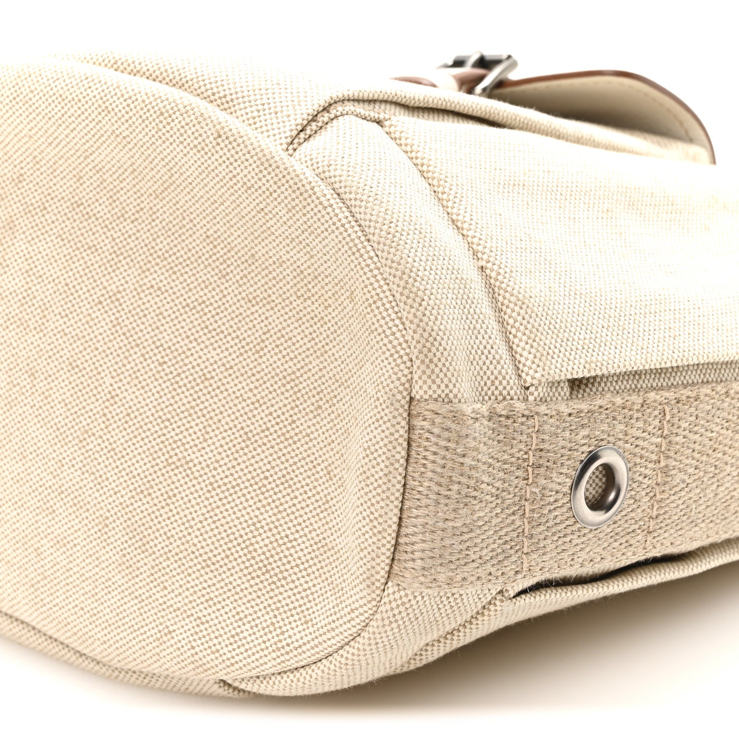 Canvas Calfskin Mini Route Bucket Bag Naturale - Image 10