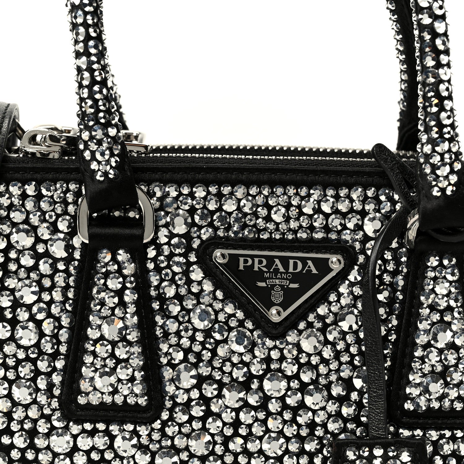 Satin Crystal Mini Galleria Double Zip Tote Metal - Image 8