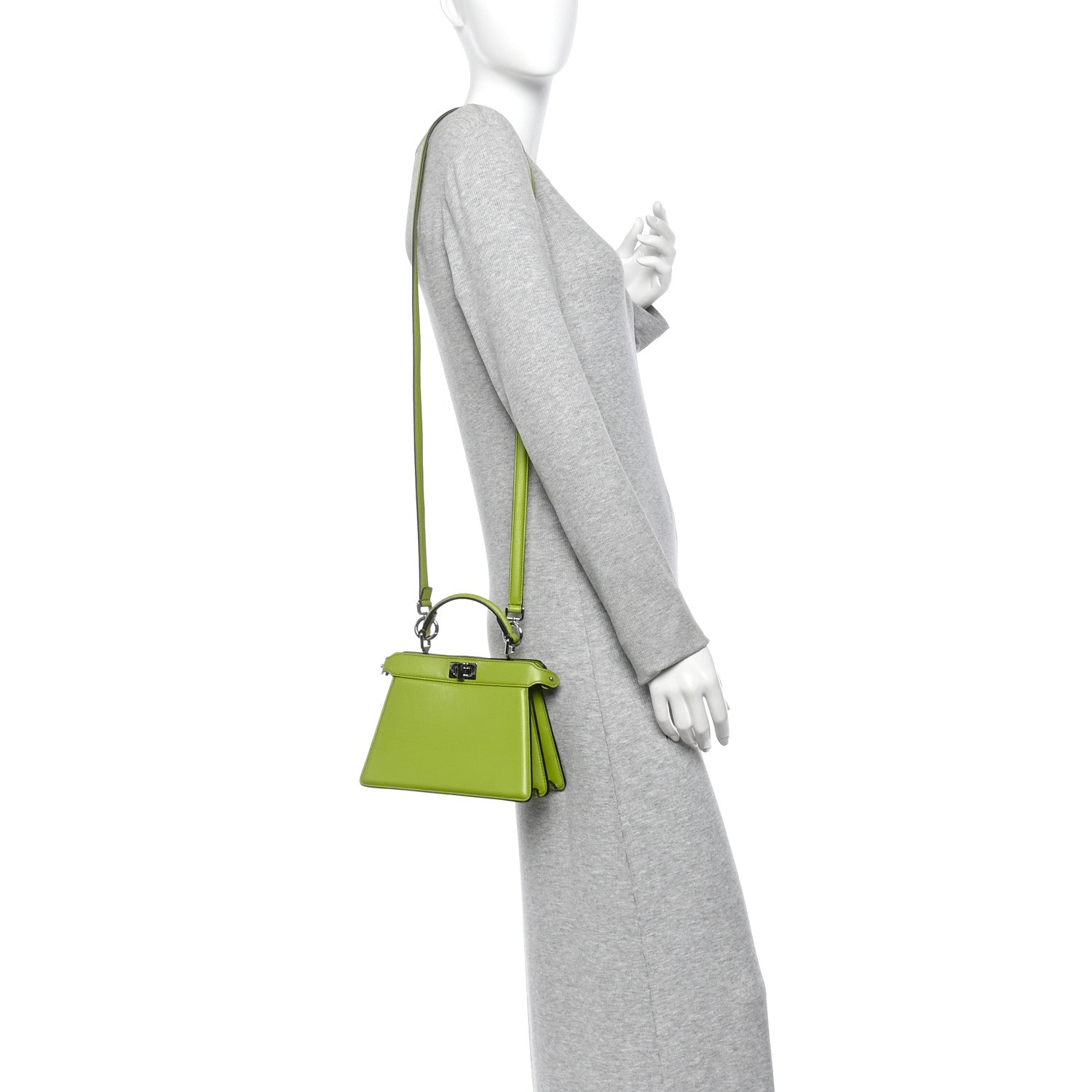 Shiny Nappa Petite Peekaboo I SEE U Satchel Verde Mela - Image 2