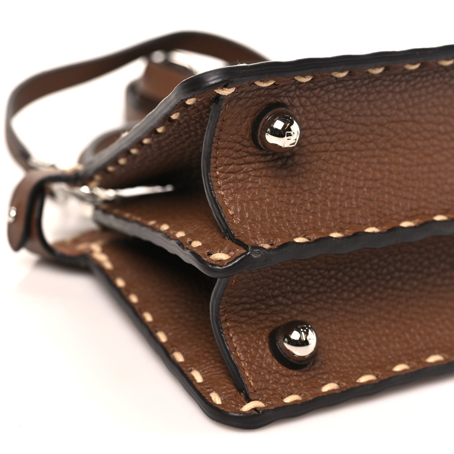 Cuoio Romano Raffia Woven Petite Peekaboo I SEE U Satchel Natural Gianduia - Image 8
