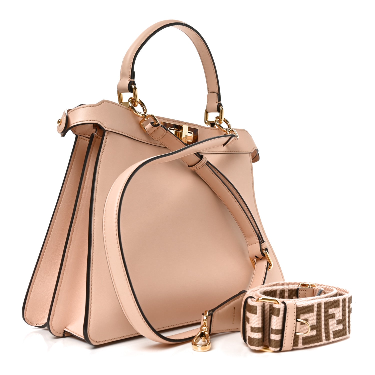 Vitello Seta Shiny Nappa Plexiglass Medium Peekaboo I SEE U Satchel Light Rose - Image 3