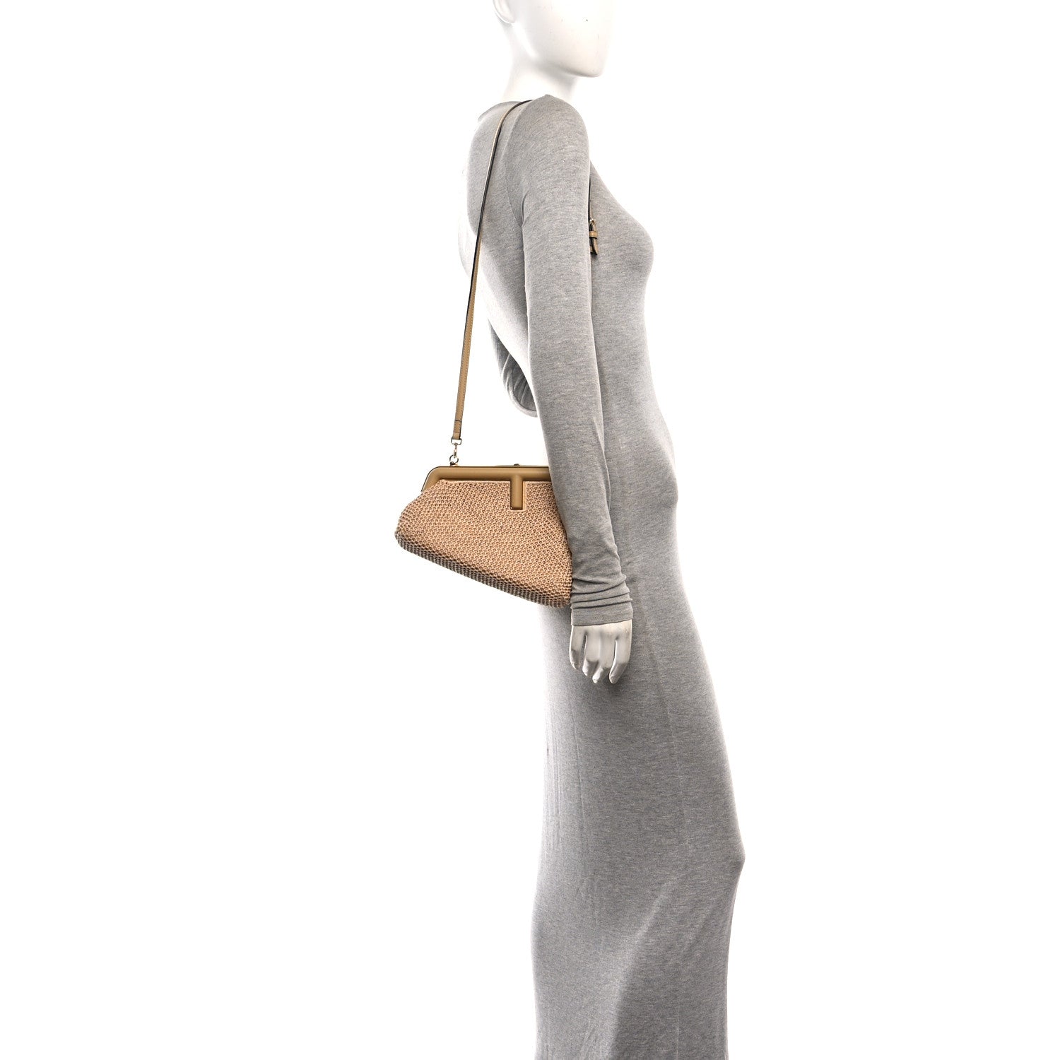 Raffia Nappa Macrame Small Fendi First Natural Sahara - Image 2